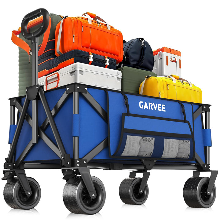 GarveeLife XXL Bollerwagen Faltbar, 200kg Belastbar &amp; 200L Volumen, Handwagen mit Bremsen &amp; 20cm Off
