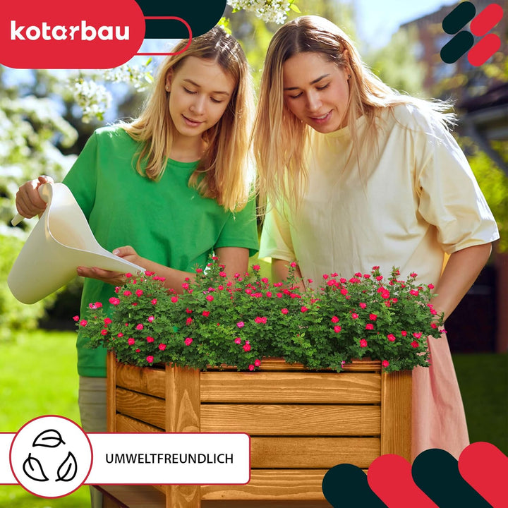 KOTARBAU® Blumenkasten - 38 x 38 x 30 cm - Pflanzkasten mit Vlies - Pflanzkübel gross aussen - Balko