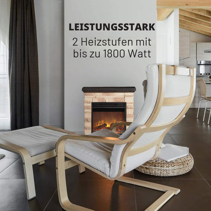 Klarstein Kaprun Elektrokamin - Kamin elektrisch mit 1800 W Leistung und Flammeneffekt, Elektro Kami
