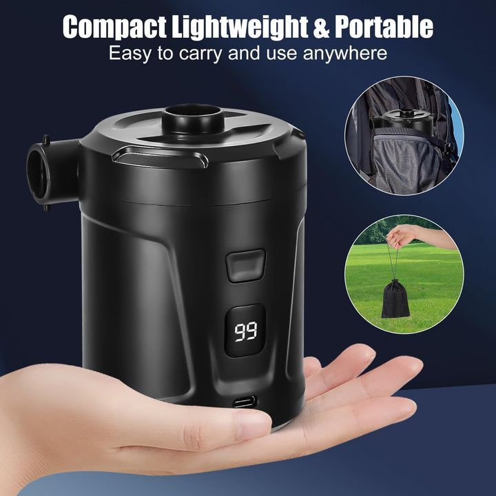 Elektrische Luftpumpe,5200mAh Wiederaufladbare Akku Luftpumpe,Mini Luftpumpe Elektrisch Inflator mit