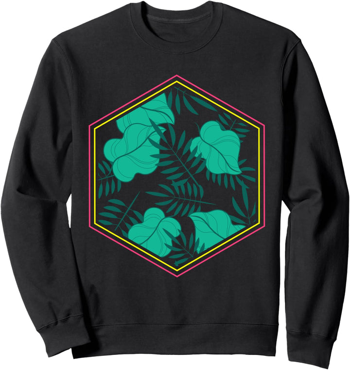 Synthwave Aesthetic 1990er Kunst Dschungel Vaporwave Sweatshirt