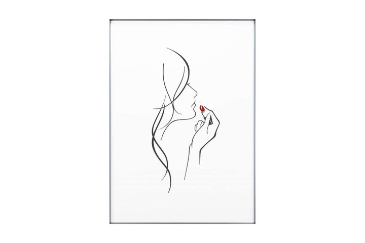 KunstLoft Acryl Wandbild 3D 'Rubinrote Küsse' 50x70cm Frau Schwarz Weiss