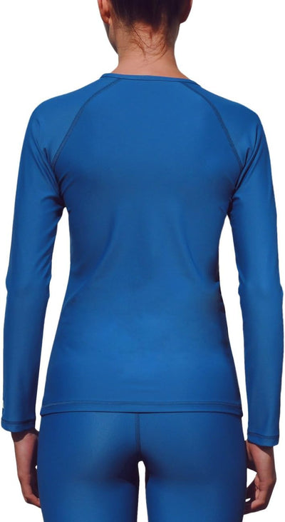 Elastisches UV Langarmshirt Damen Wassersport und Strand S Blau (Navy), S Blau (Navy)