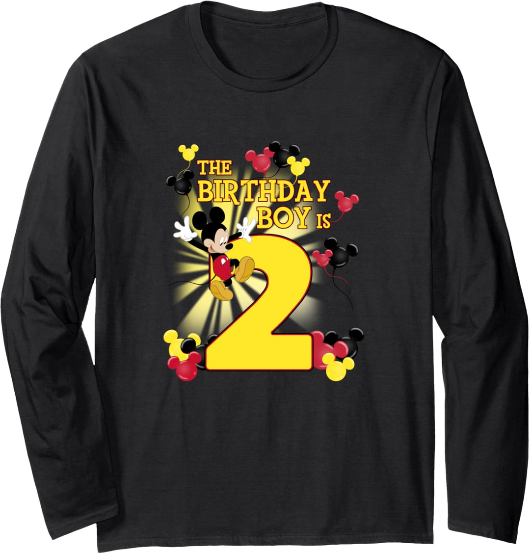 Disney Mickey Mouse The Birthday Boy Is 2 Langarmshirt