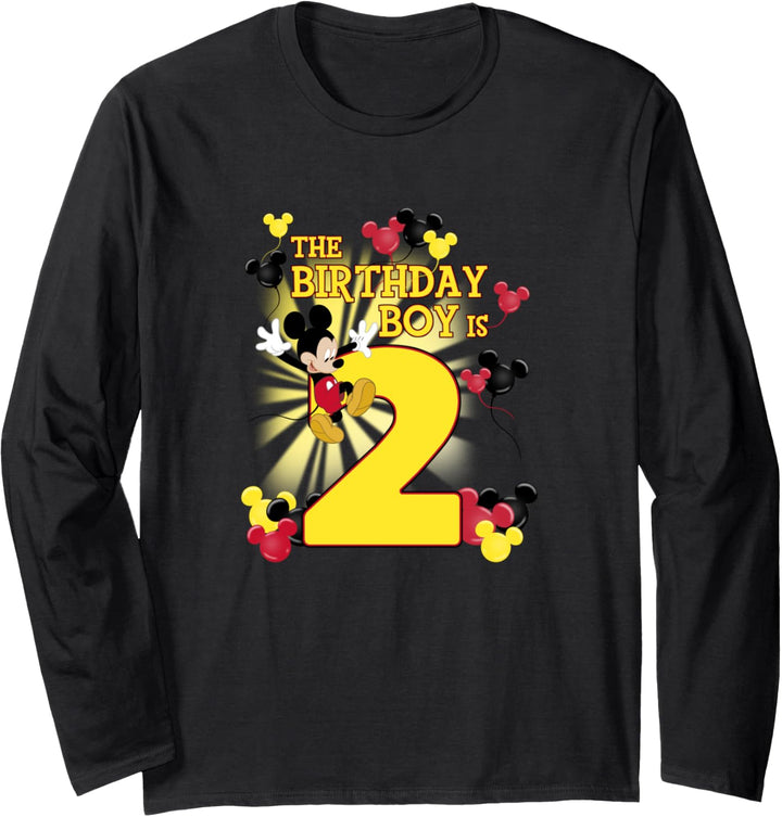 Disney Mickey Mouse The Birthday Boy Is 2 Langarmshirt