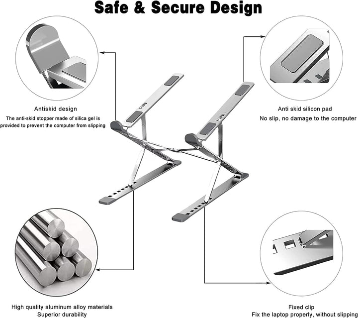 Laptop Ständer, SHARKSPEED 9+7-Stufe Höhenverstellbarer Laptop Stand, Aluminium Belüfteter Notebook