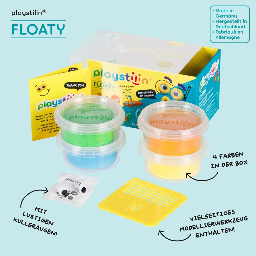 Playstilin Floaty - Original Schwimmknete, im Wasser spielbare, vegane Kinderknete, kreatives Plasti