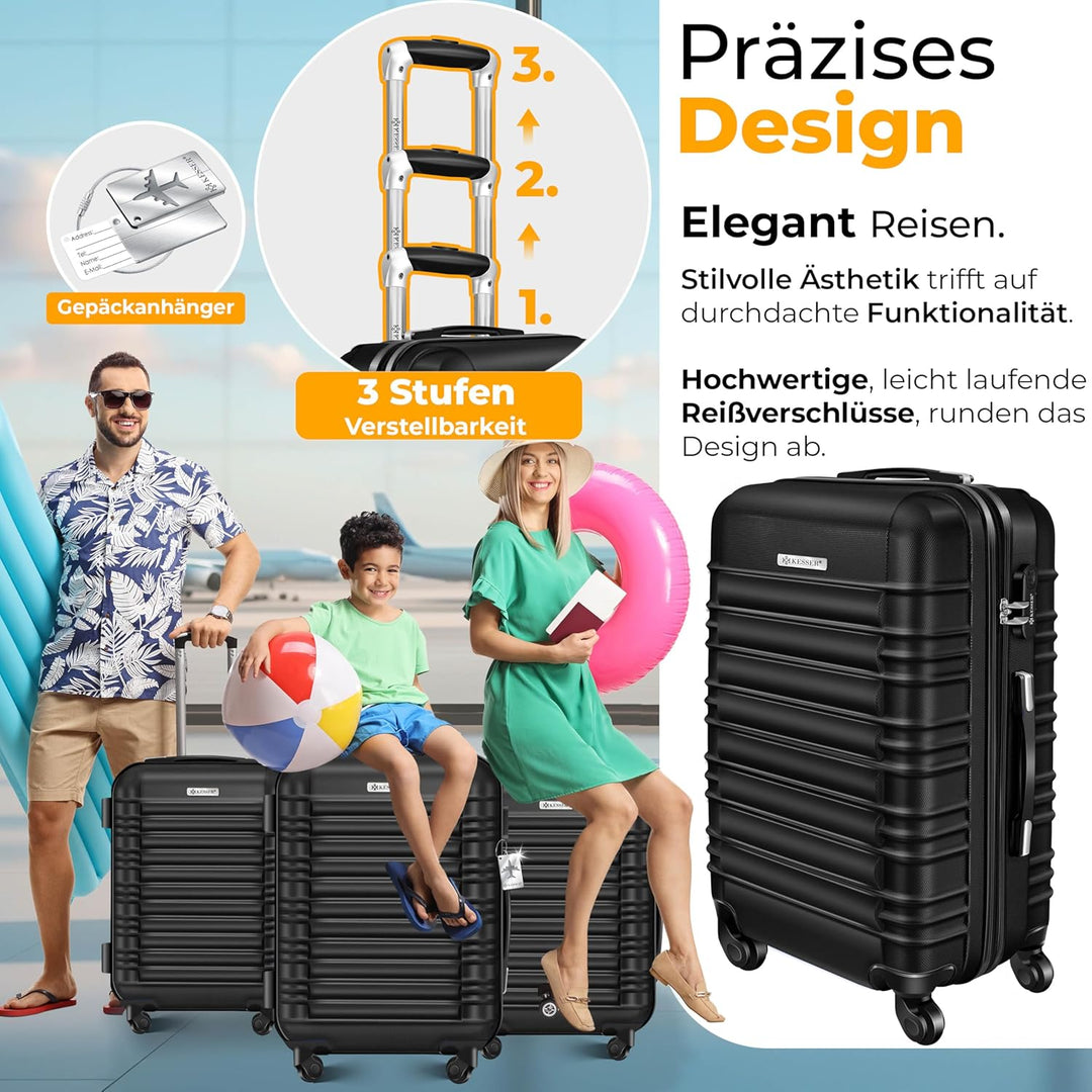 KESSER® Reisekoffer Grosser Hartschalen-Koffer Inkl. Kofferwaage + Gepäckanhänger Trolley Gepäck Rol