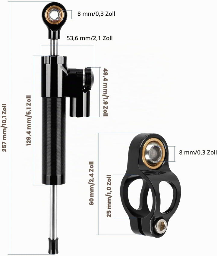 ulip Lenkungsdämpfer Set für Speedual Zero 10 x 10 Zoll Dämpfungslineal Stabilisator Zubehör Elektro