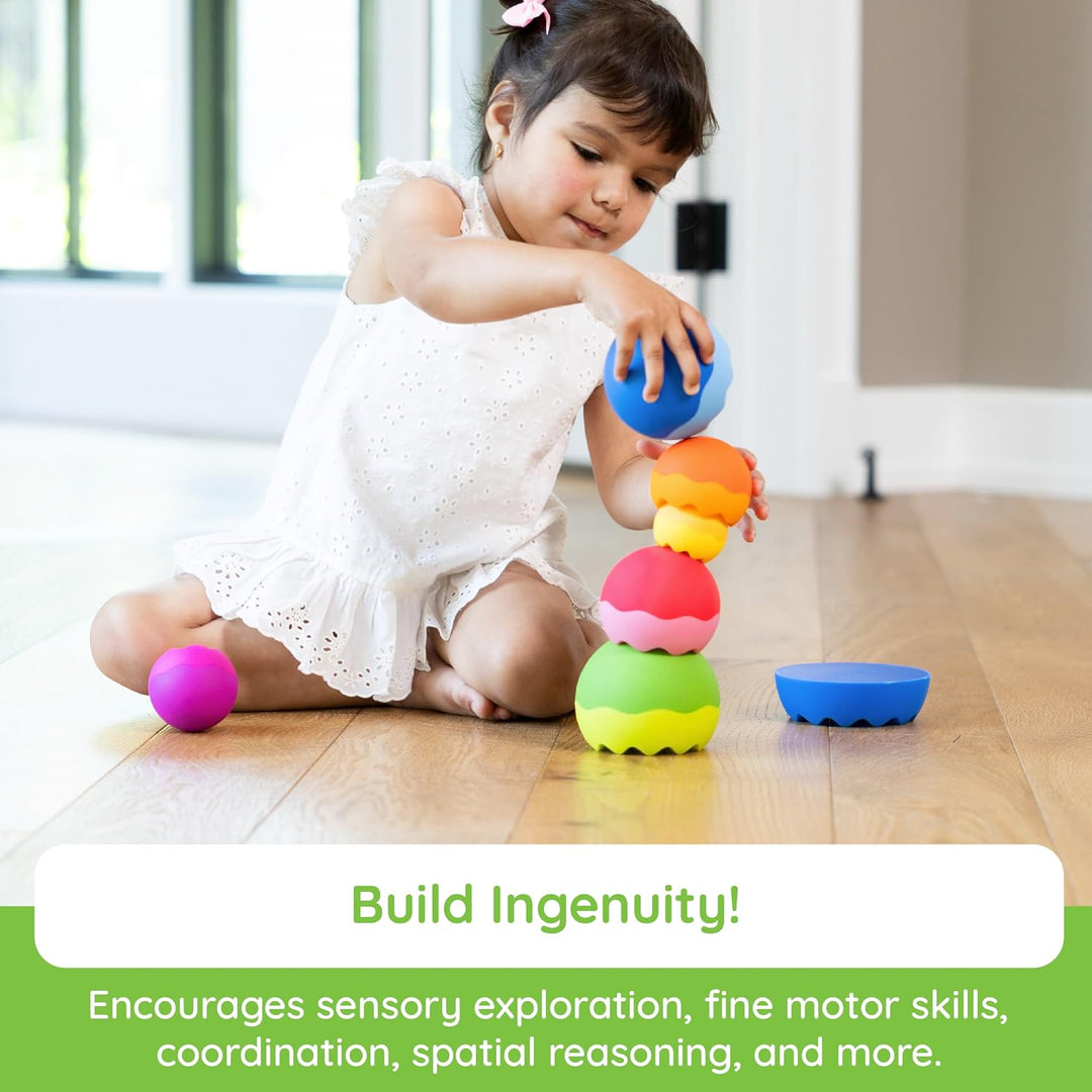 Fat Brain Tobbles Neo, Fat Brain Toys, Stacking Toys for Toddlers, Stacking Toy with Colours, Soft S