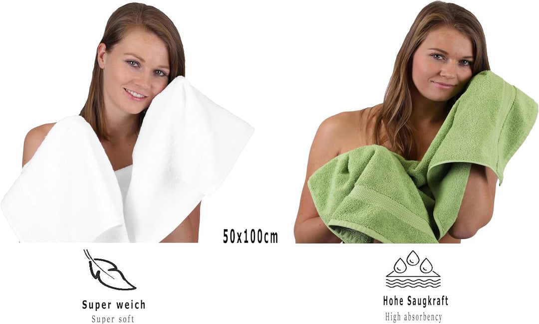 Betz 10-TLG. Handtuch-Set Premium 100% Baumwolle 2 Duschtücher 4 Handtücher 2 Gästetücher 2 Waschhan