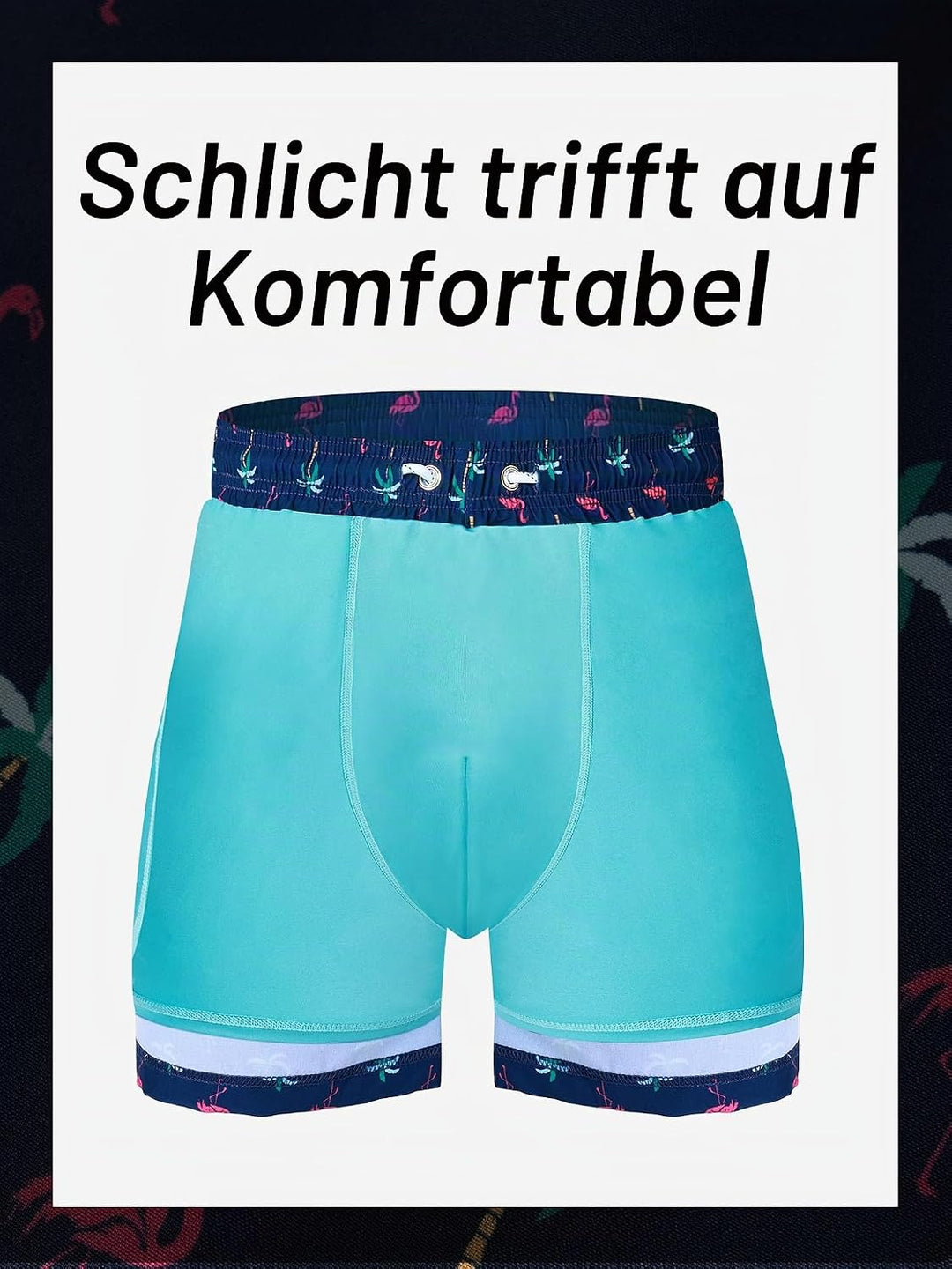 Arcweg Badehose für Herren Badeshorts mit Kompression Liner 2 in 1 Schnelltrocknend Strandhose Männe