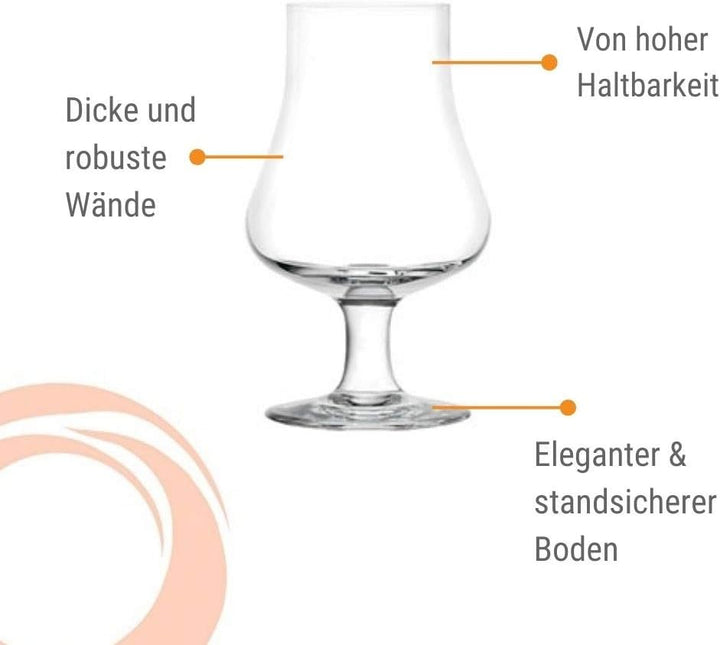 Stölzle Lausitz Nosing Glas 194 ml I Whisky Gläser 6er Set I Bleifreies Kristallglas I Hochwertiges