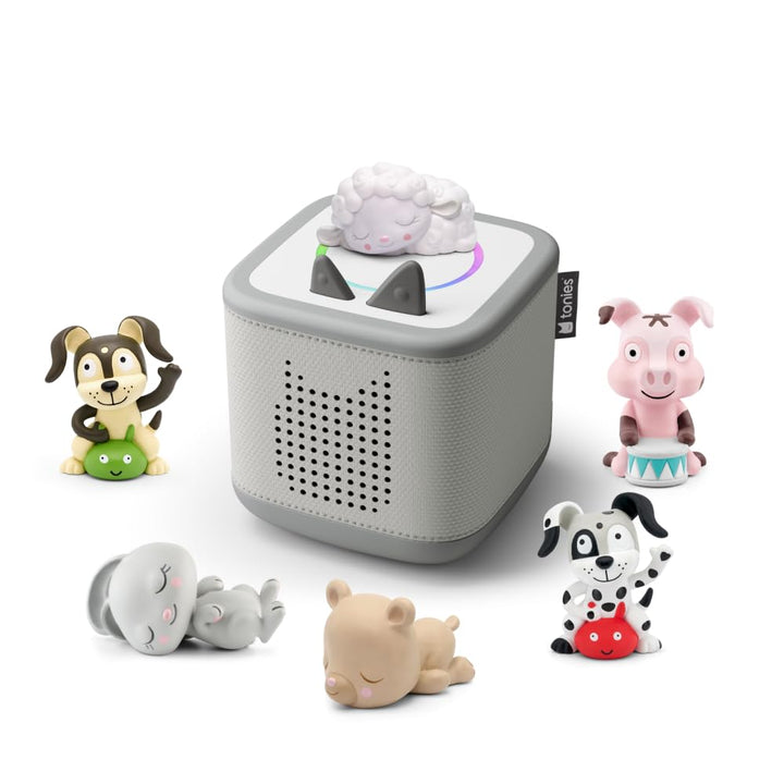 tonies Toniebox 2 Bundle Incl. 6 Schlummerbande und Lieblings-Kinderlieder, Mondgrau, Audioplayer fü