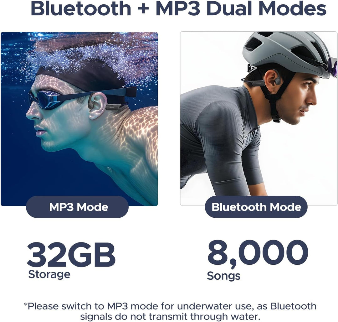 DOOGEE Knochenschall Kopfhörer, IP68 Kopfhörer Schwimmen, 10H Sport Lauf Drahtlos Bluetooth 5.4 Open
