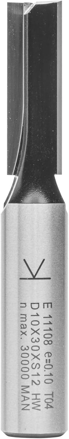 ENT 11108 Nutfräser HW, Schaft (S) 12 mm, Durchmesser (D) 10 mm, NL 30 mm, SL 40 mm, GL 76 mm, mit H