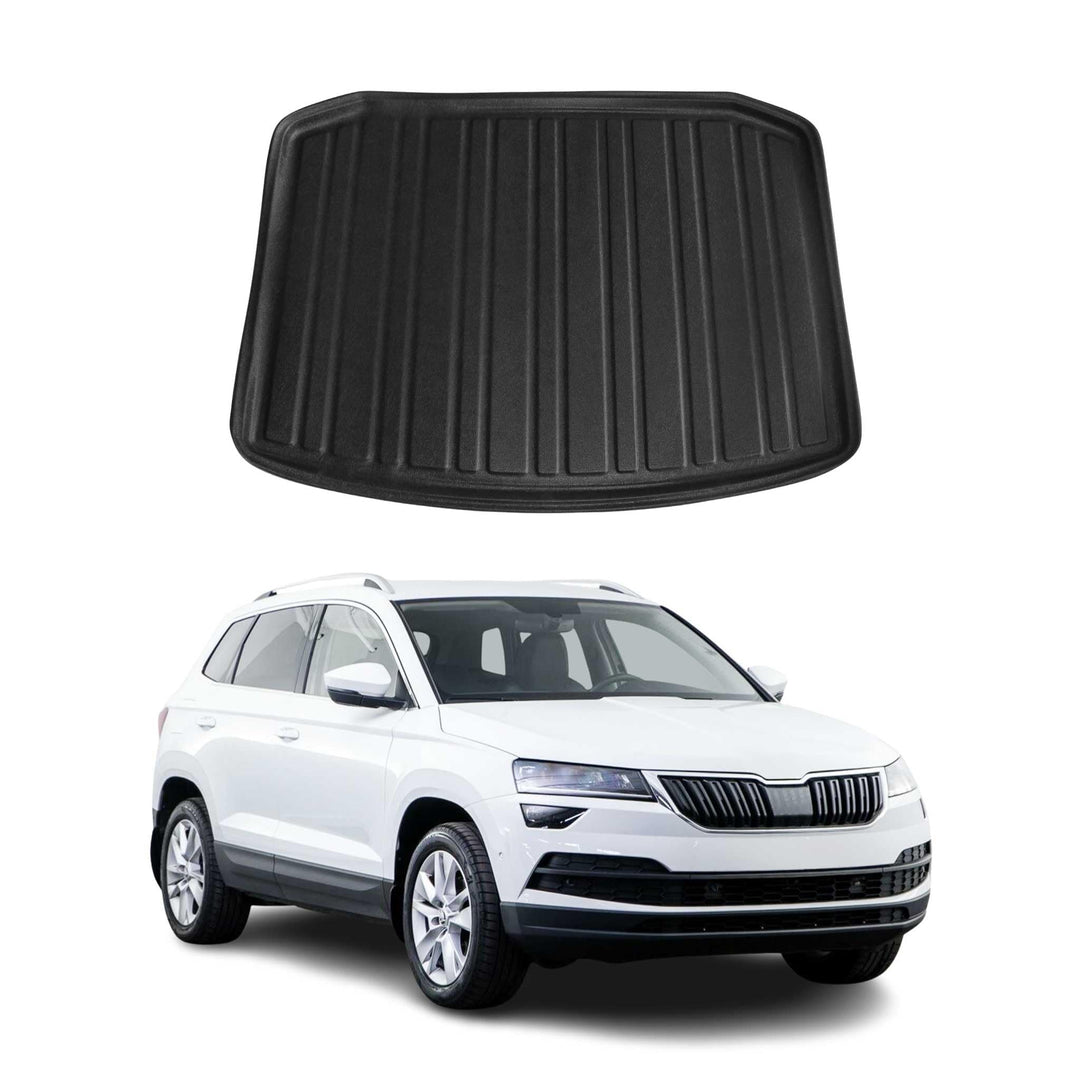OMAC Kofferraumwanne Laderaumwanne kompatibel mit Skoda Karoq 2017-2026 Gummi TPE Schwarz