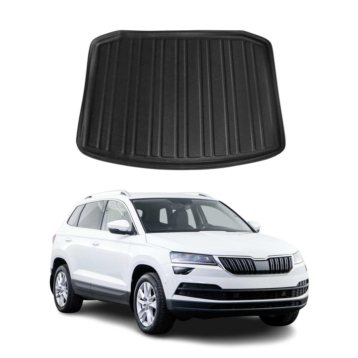 OMAC Kofferraumwanne Laderaumwanne kompatibel mit Skoda Karoq 2017-2026 Gummi TPE Schwarz