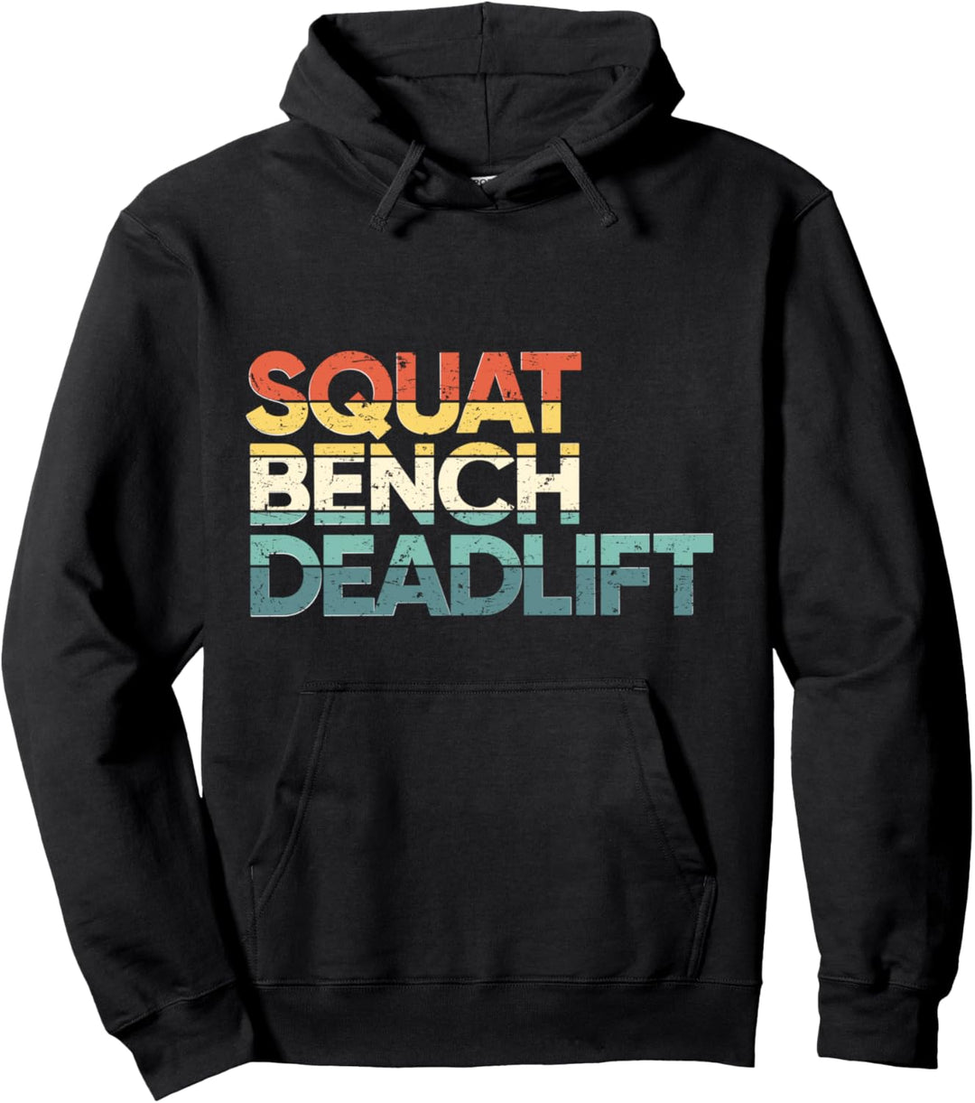 Squat Bench Deadlift / Powerlifting / Retro Pullover Hoodie