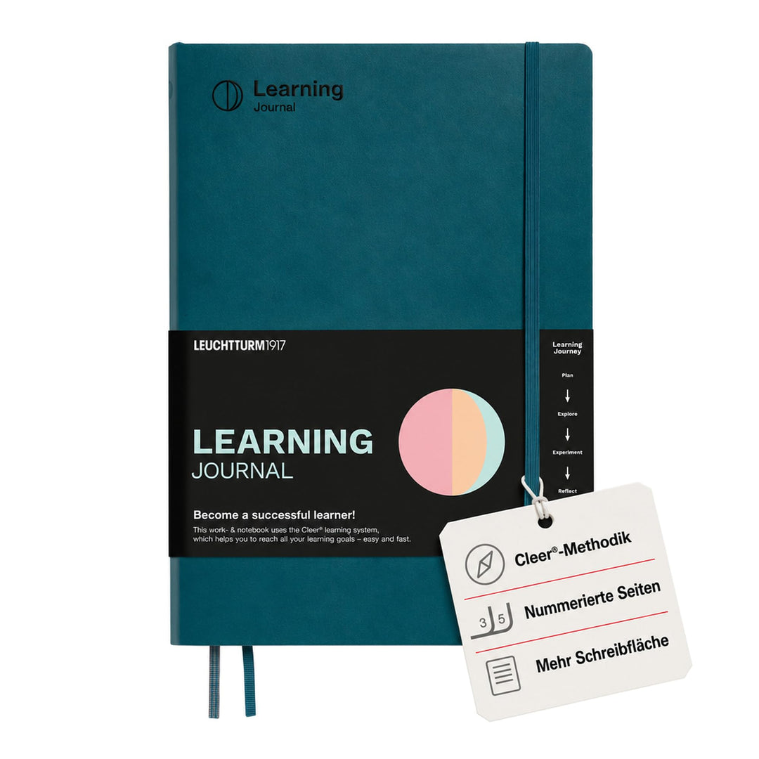 LEUCHTTURM1917 367501 Learning Journal Composition (B5), Flexcover, Pacific Green, Englisch Englisch