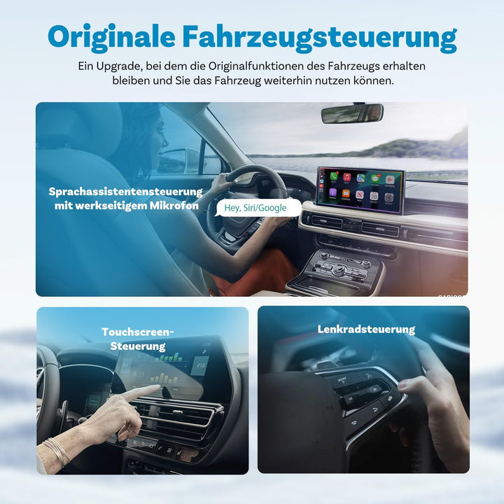2025 Neueste OTTOCAST Mini, Wireless Carplay Adapter für iPhone, Android Auto Adapter Konvertieren S