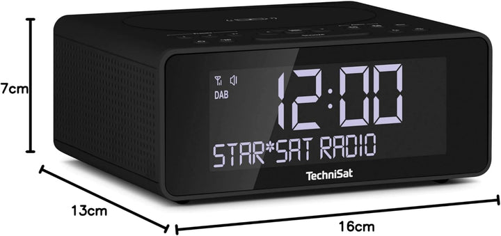 TechniSat DIGITRADIO 52 – Stereo DAB Radiowecker (Uhren Radio, Wecker, DAB+, UKW, Snooze-Funktion, S