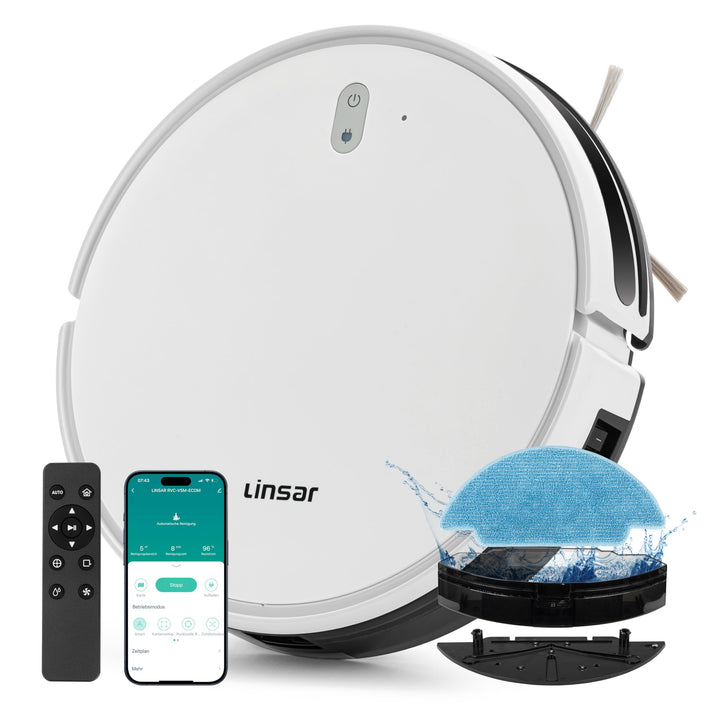 Linsar - Saugroboter mit Wischfunktion - Staubsauger Roboter - mit APP - 120 Min Akku - Saug und Wis