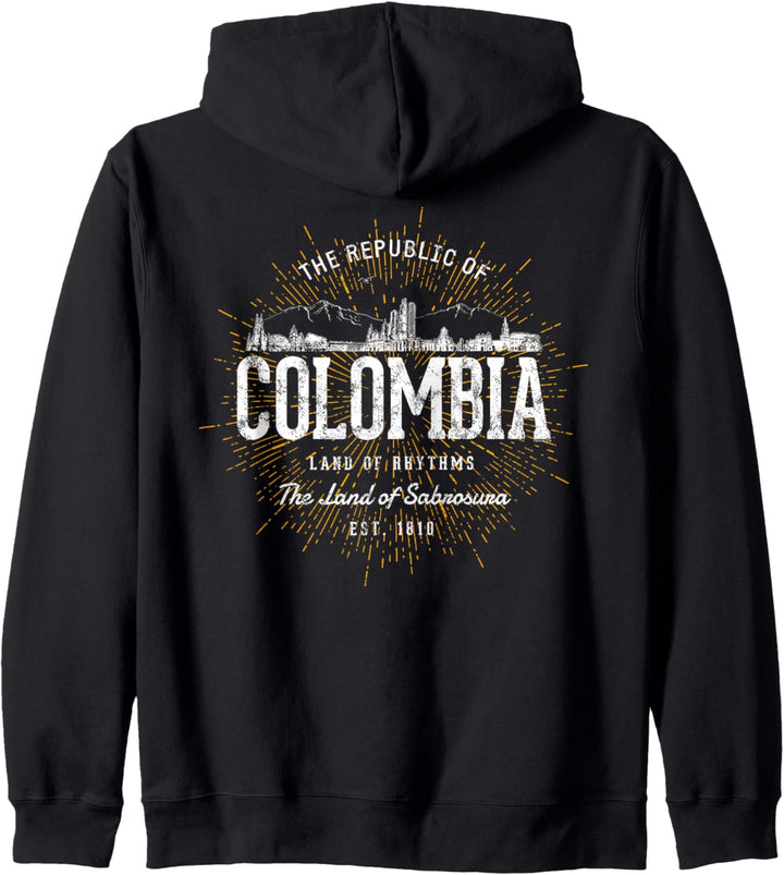 Colombia Retro Vintage Stil Kolumbien Kapuzenjacke