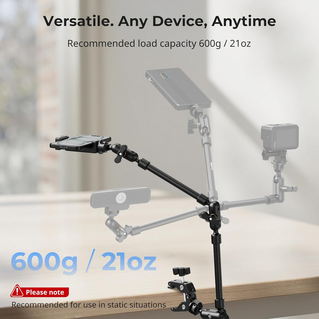 SMALLRIG 22" Magic Arm mit Klemme, Flexible Camera Desk Mount & klemme, Überkopf Telefonhalterung, G