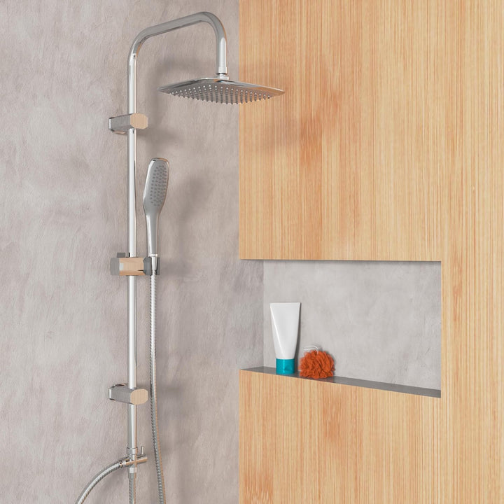 EISL Duschset EASY FRESH, Duschsystem ohne Armatur 2 in 1 mit grosser Regendusche (250 x 200 mm) und