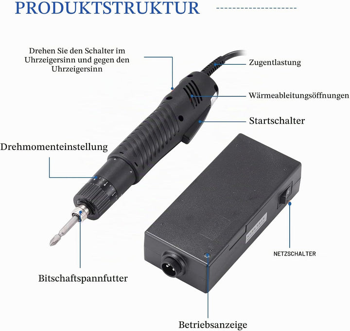 MXBAOHENG Elektrische Drehmomentschrauber 0.4-3.5nm Elektrischer Schraubendreher Einstellbare Drehmo