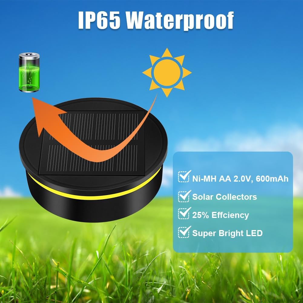 Flintronic Solarleuchten Ersatzteile, 4 Stück Solar Ersatzdeckel 7.9cm, Solarleuchten Ersatz Top mit