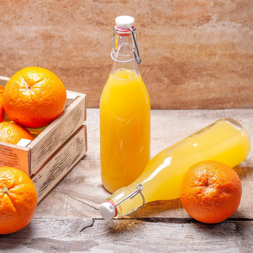 Zanfqvo Glasflaschen 500ml mit Bügelverschluss, 6 Stück Kleine Flaschen Zum Befüllen, Bügelflasche z