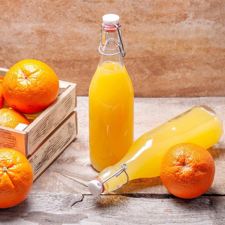 Zanfqvo Glasflaschen 500ml mit Bügelverschluss, 6 Stück Kleine Flaschen Zum Befüllen, Bügelflasche z