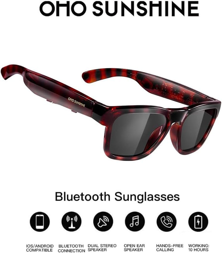 OhO sunshine Bluetooth Audio Sunglasses, Lightweight Open Ear Sport Glasses, 10H Playtime, UV400 ANS