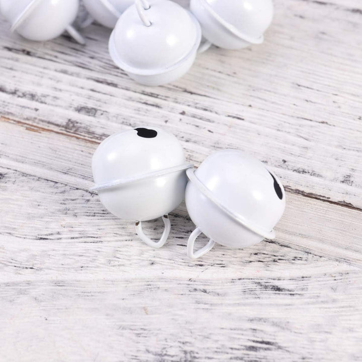 VORCOOL 50 Pcs 22mm Bunter Weiss Glocke，Farben Weiss Schellen Bunte Metallglöckchen，Glöckchen zum Ba