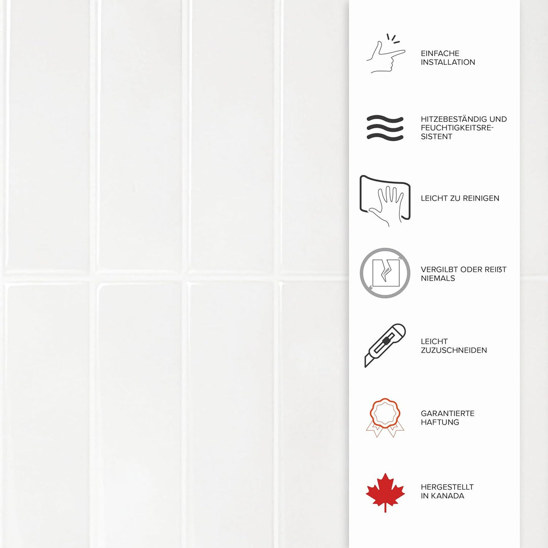 Smart Tiles - Peel and Stick Selbstklebende Metro Fliesen - 4 Bögen mit 29.36 cm x 21.29 cm - 3D-Kle