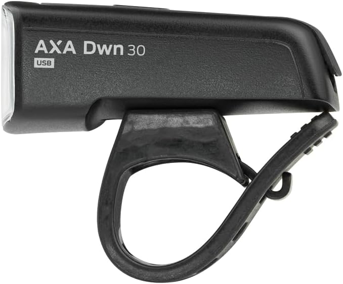 AXA Fahrradlicht Set Dwn 30 Lux – USB Aufladbar – 11 Stunden Leuchtdauer – Batterieanzeige – StVZO Z