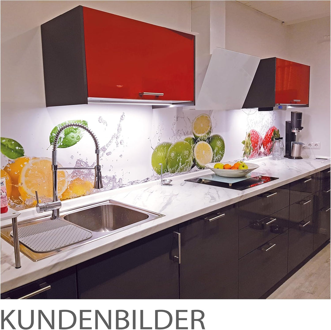 StickerProfis Küchenrückwand selbstklebend Glasoptik - Fruit Splash - 1.8mm, Versteift, alle Untergr