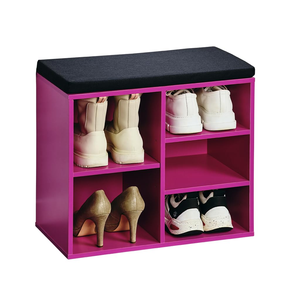 Kesper | Schuhschrank mit Sitzkissen, Material: Faserplatte, Masse: B51,5 x H48 cm x L29,5 cm, Farbe