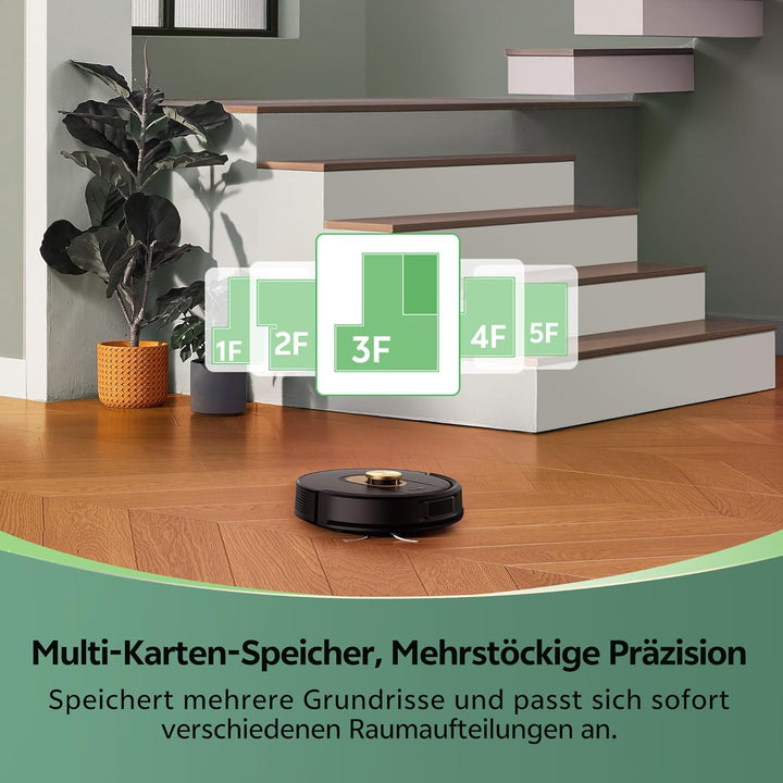 Vexilar W9 Saugroboter mit Wischfunktion, 5000Pa Staubsauger Roboter, LiDAR Navigation, 50 dB Leiser