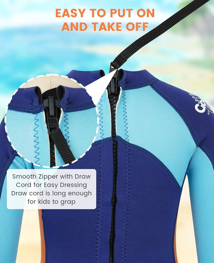 Gogokids Kinder Neoprenanzüge Jungen Thermische Badeanzüge, 2.5mm Neopren Taucheranzug Rash Guard Ei
