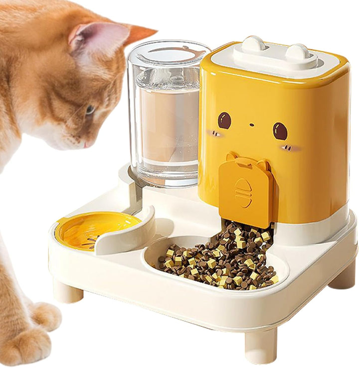 Katzenfutterautomat - 2-in-1 Futterautomat Für Haustiere - Abnehmbarer Wasserspender Für Kätzchen We