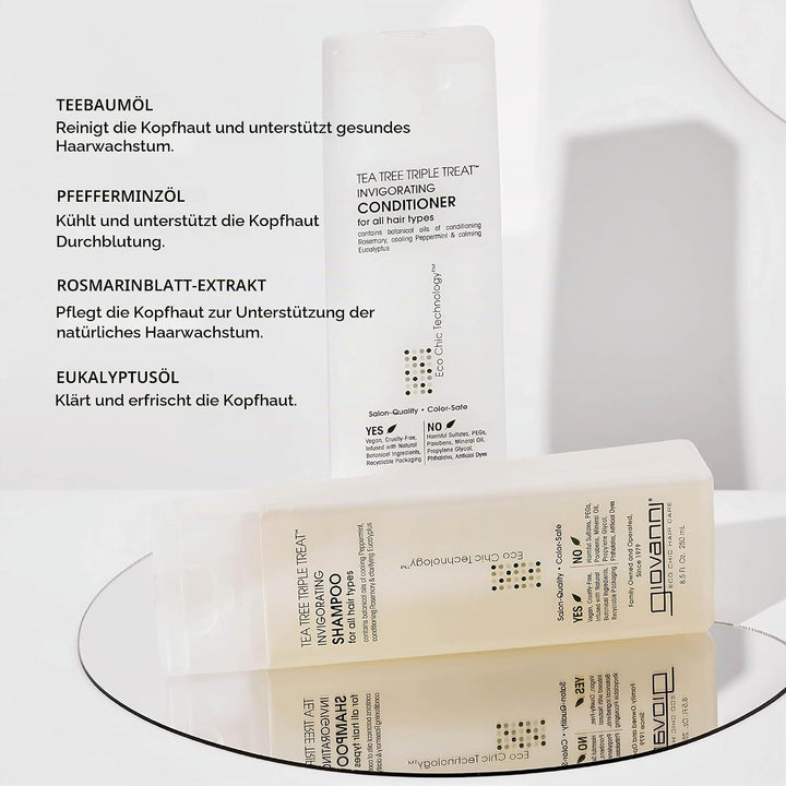 Giovanni Tea Tree Triple Treat , Duo Set Shampoo &amp; Conditioner, 8.5 Oz Each Bottle by Giovanni