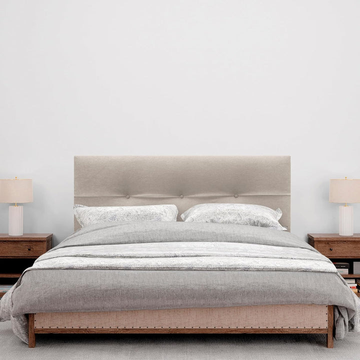 DHOME Kopfteil aus Kunstleder oder Stoff AQUALINE Pro Kopfteil Polsterkopfteil Luxusbett (Stoff Beig