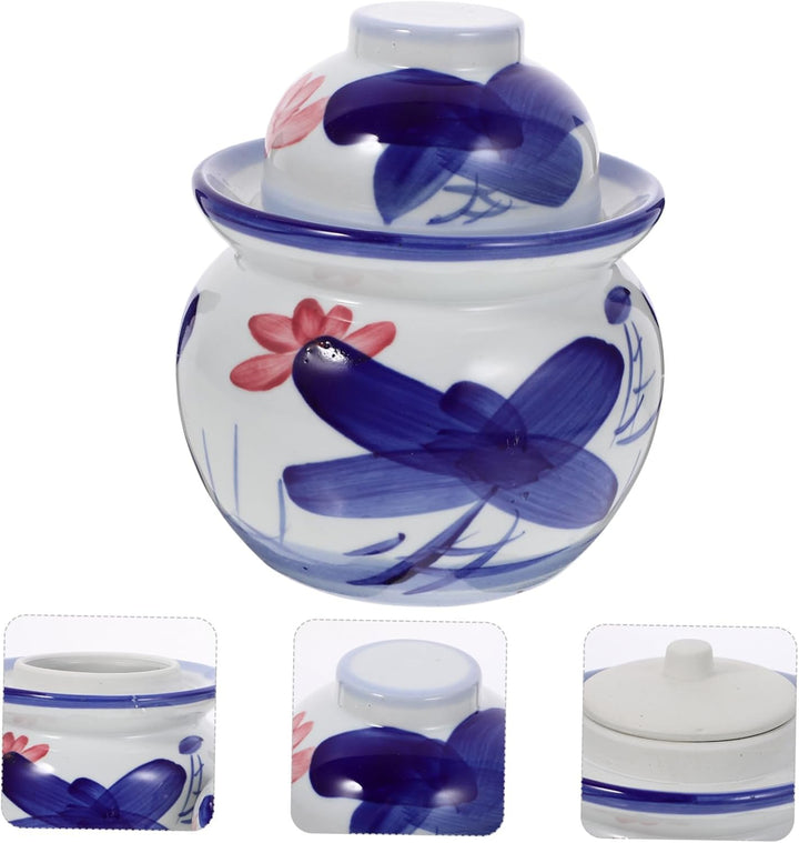 Happyyami Kimchi-Altar Chinesisches Gurkenglas Gärbehälter Onggi-Kimchi-Topf Pickle-flip-Glas Gurken