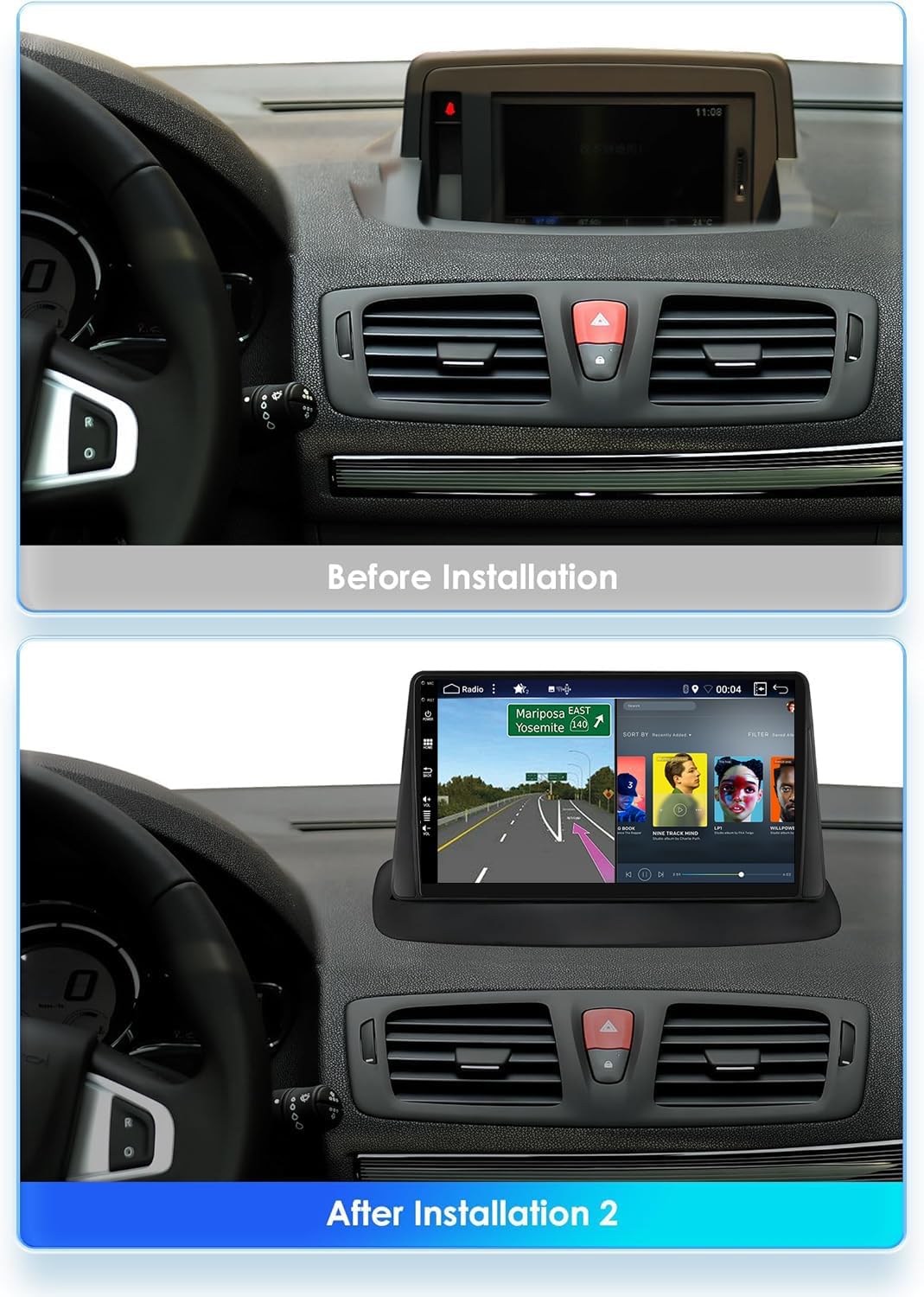 YUNTX [4GB+64GB] Android 12 Autoradio für Renault Megane 3 (2009-2014)-2 Din-[Integriertes Wireless