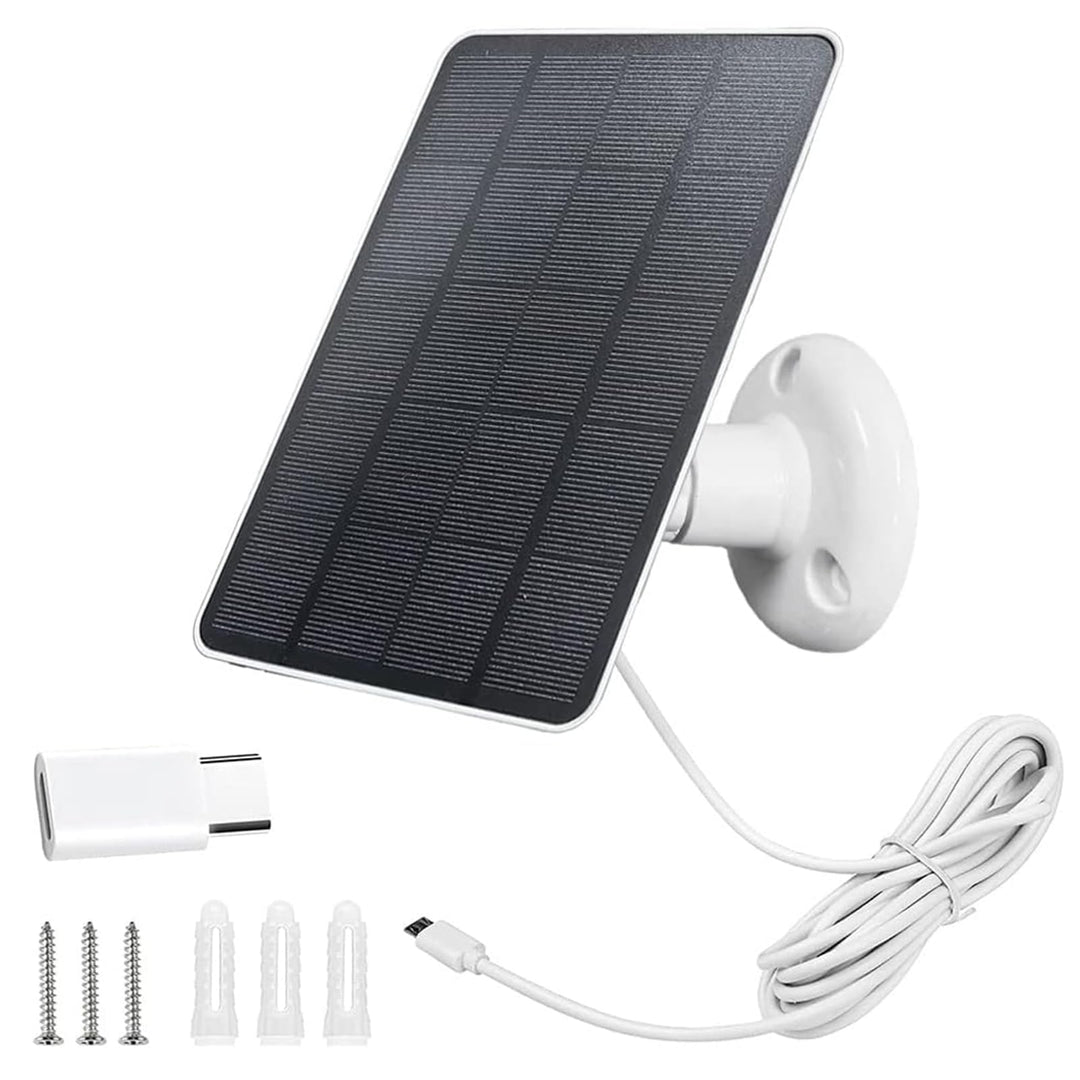 Solarpanel für Überwachungskamera, 5W Solarpanel für DC 5V Sicherheitskamera, Micro USB & USB-C Ansc