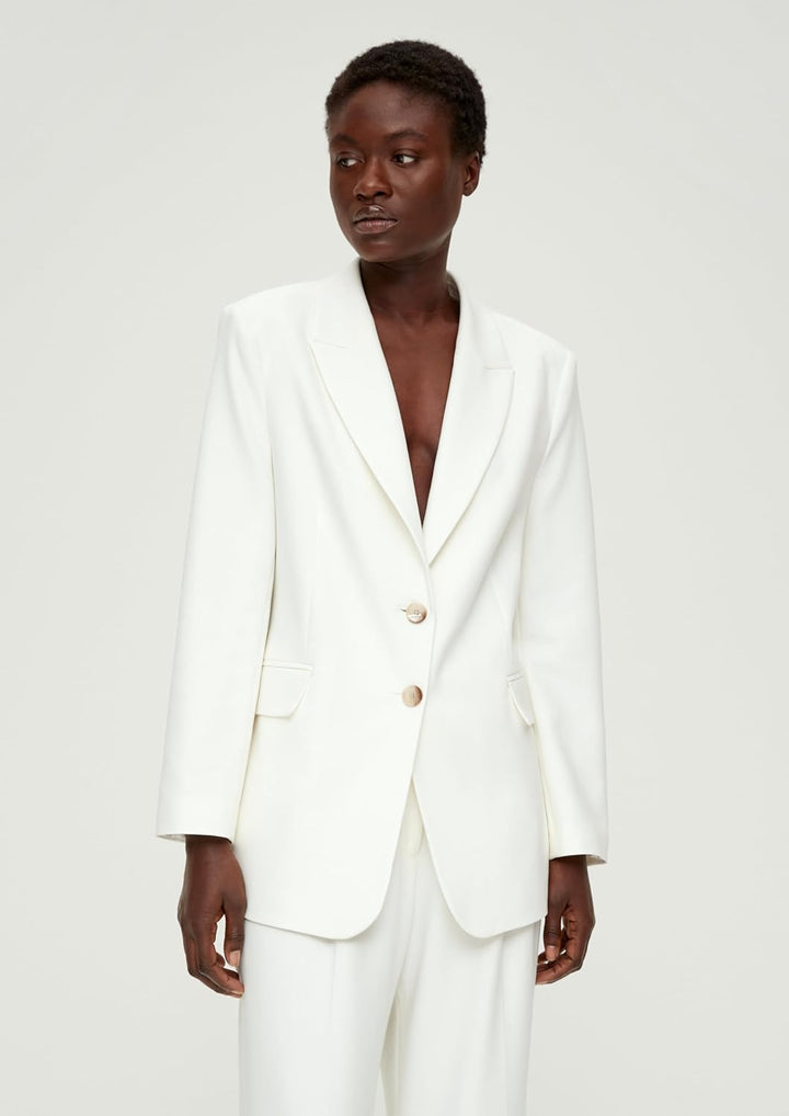 s.Oliver Blazer aus Baumwollstretch 34 Weiss, 34 Weiss