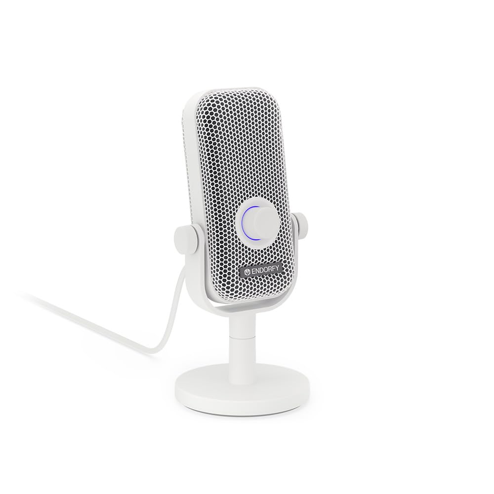 ENDORFY Solum Voice S Onyx White, Gaming Mikrofon PC, Podcast mikrofon, Streaming mikrofon, RGB-Bele
